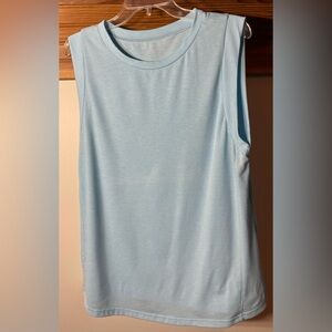 Women's Summer Sleeveless Tank Top - Loose Fit - Casual Crew Neck, Lg. Sky Blue